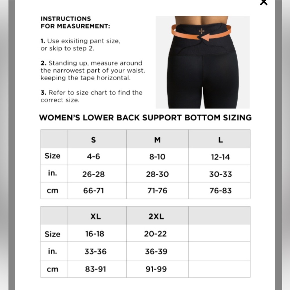 Tommie Copper Lower Back Support Leggings with Adjustable Straps L black - Picture 4 of 5